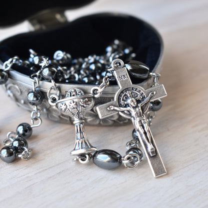 Hematite 1st Communion Rosary