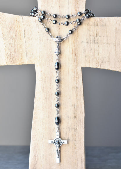 Hematite 1st Communion Rosary