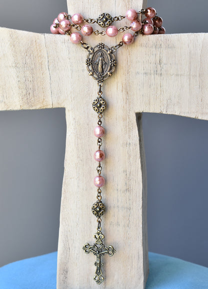 Vintage Pink Rosary