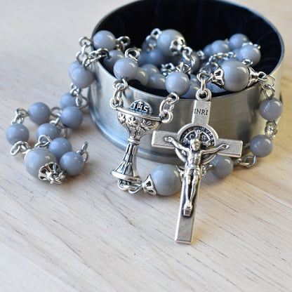 Cool Grey 1st Communion Rosary