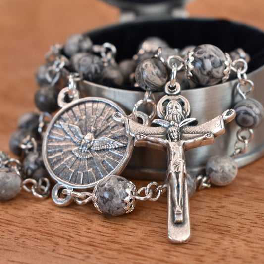 Grey Agate Gifts of the Spirit Rosary