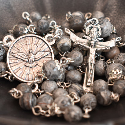 Grey Agate Gifts of the Spirit Rosary