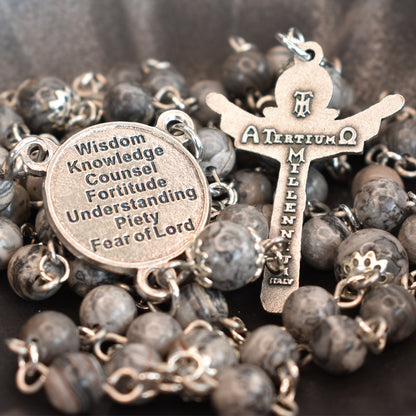 Grey Agate Gifts of the Spirit Rosary