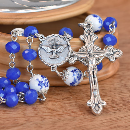 Cobalt Blue Blossoms Rosary