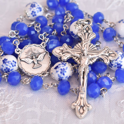 Cobalt Blue Blossoms Rosary