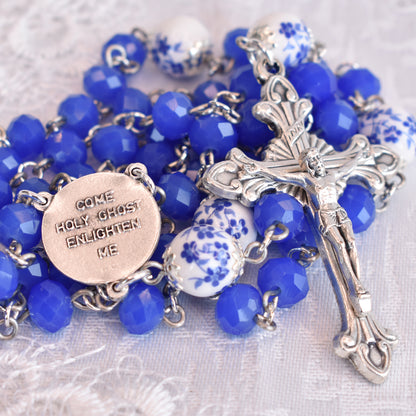 Cobalt Blue Blossoms Rosary