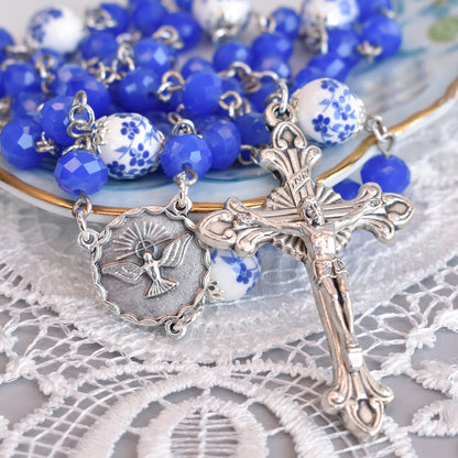 Cobalt Blue Blossoms Rosary