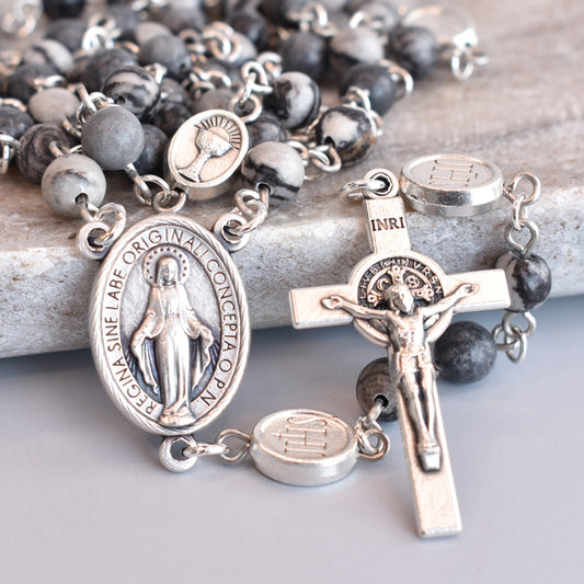 Silk Stone First Communion Rosary