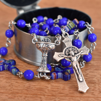 Murano Blue First Communion Rosary