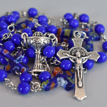 Murano Blue First Communion Rosary