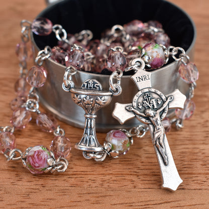 Dainty Rose First Communion Rosary