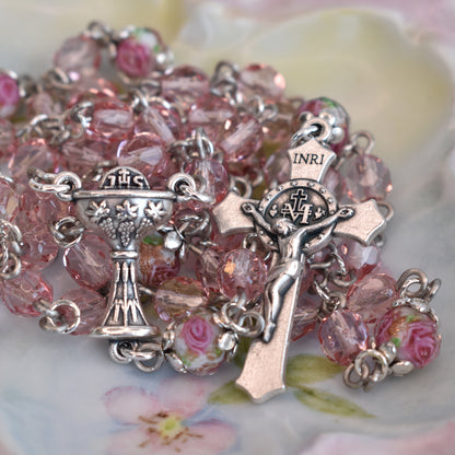 Dainty Rose First Communion Rosary