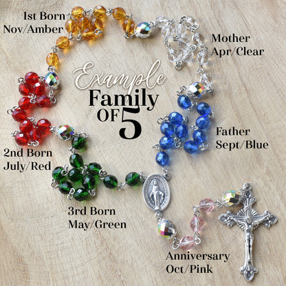 Custom Family Birthstone Rosary