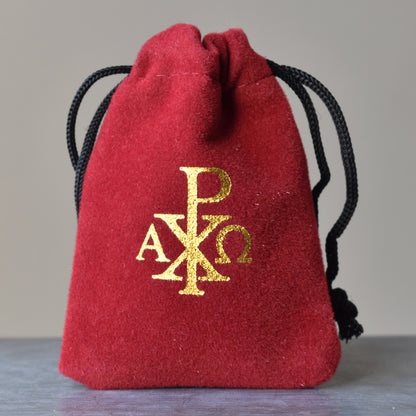 Red Velvet Chi Rho Rosary Bag