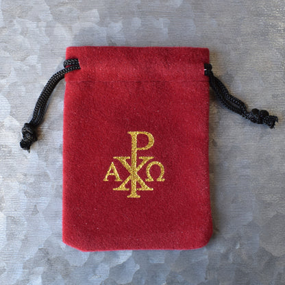 Red Velvet Chi Rho Rosary Bag