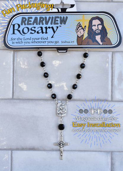 Rearview Rosary™ St. Christopher, Black