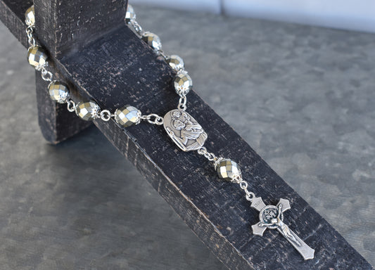 Rearview Rosary™ St. Christopher, Carmen Gold