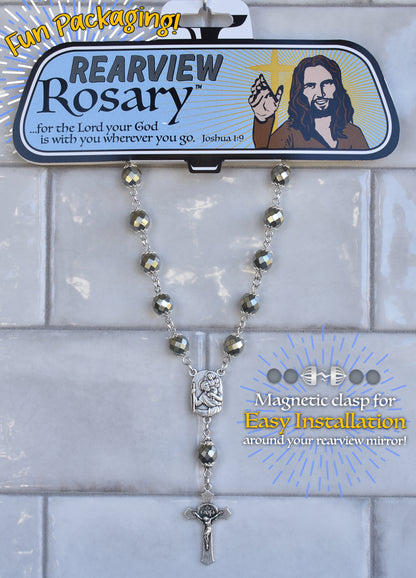 Rearview Rosary™ St. Christopher, Carmen Gold